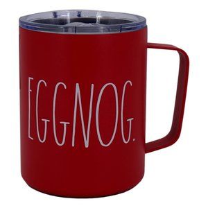Rae Dunn "Eggnog" Red Double Walled Stainless Mug w/ Lid - 12 oz / 355 ml